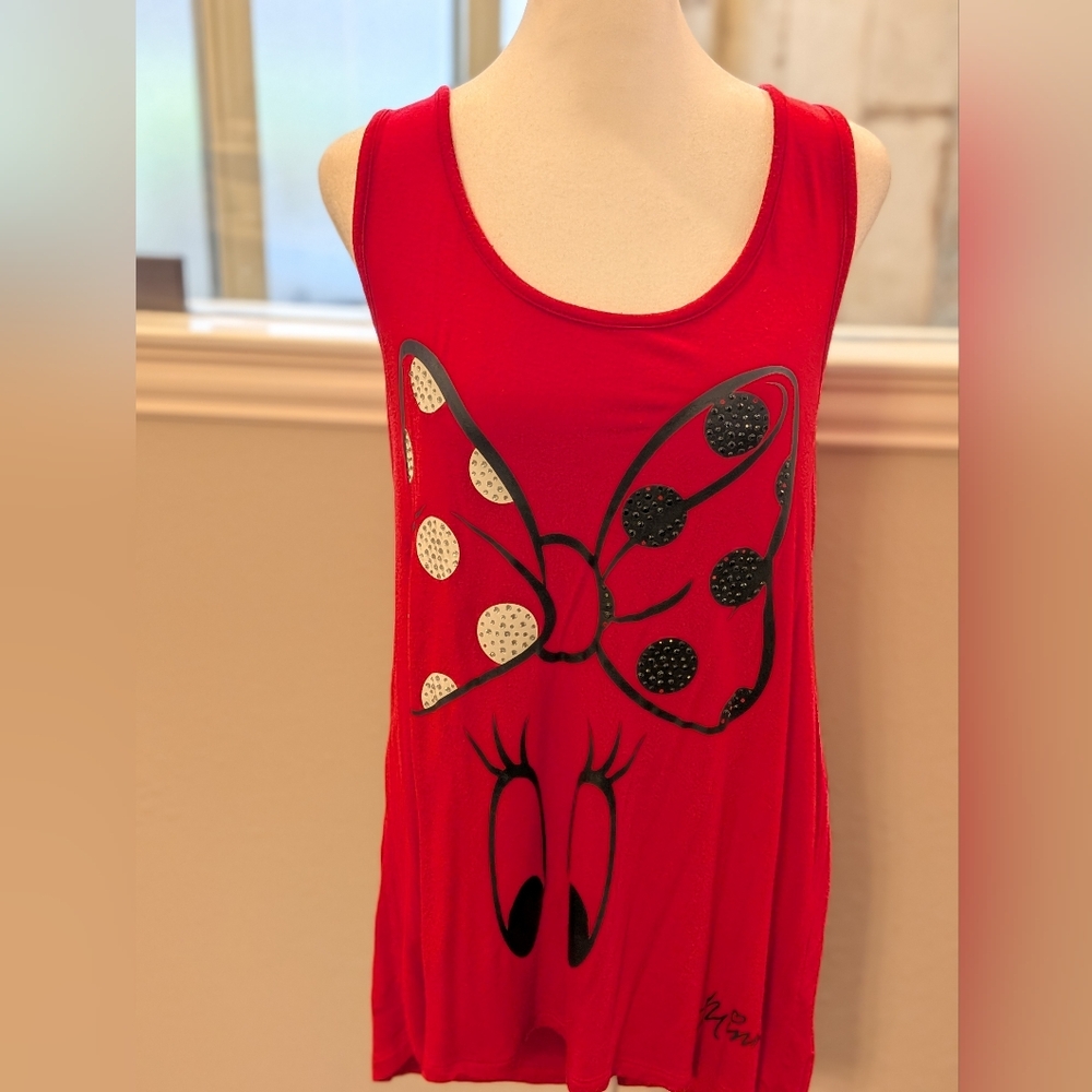 Disney Parks Minnie Mouse Bow Tank Top Size M